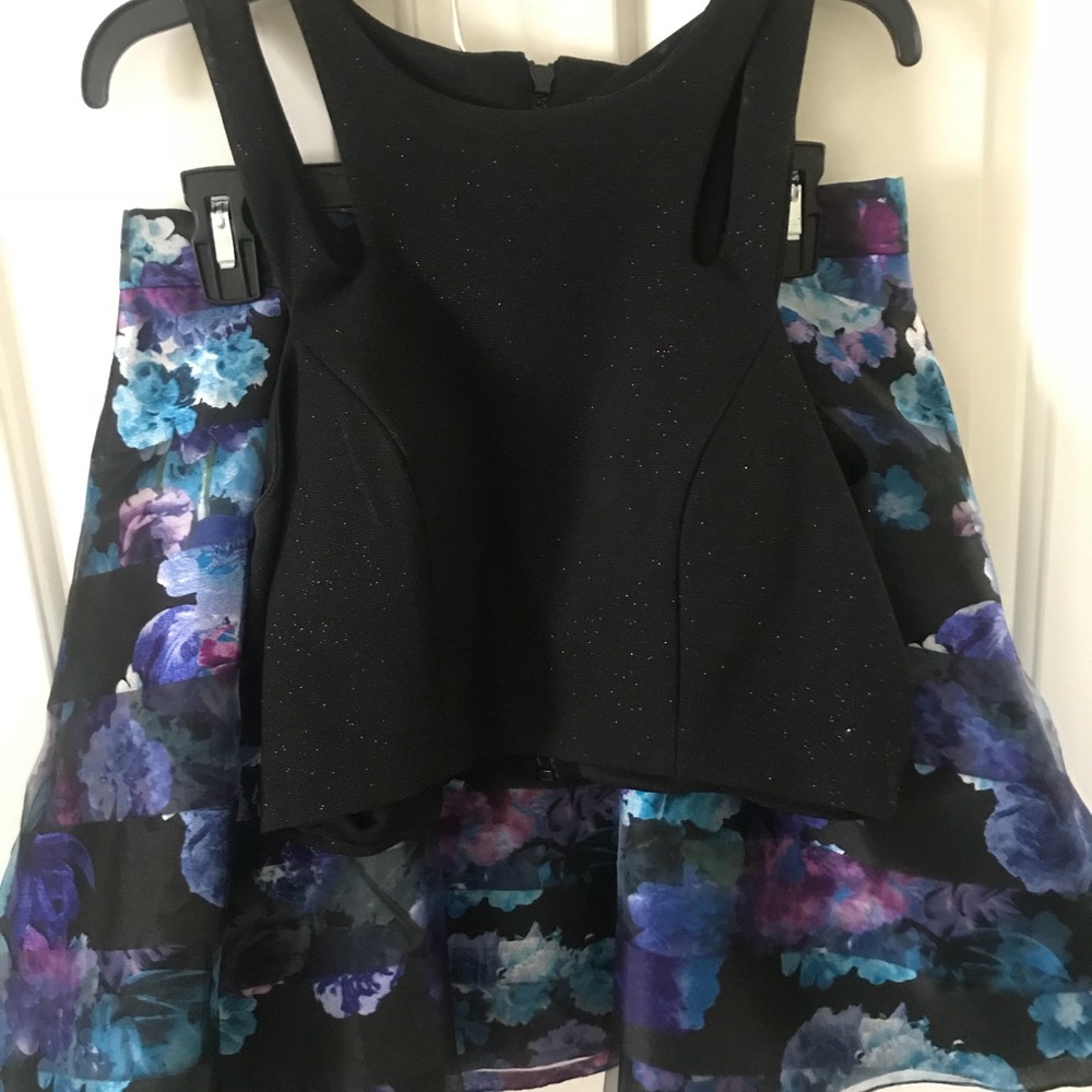 Floral two piece homecoming dress